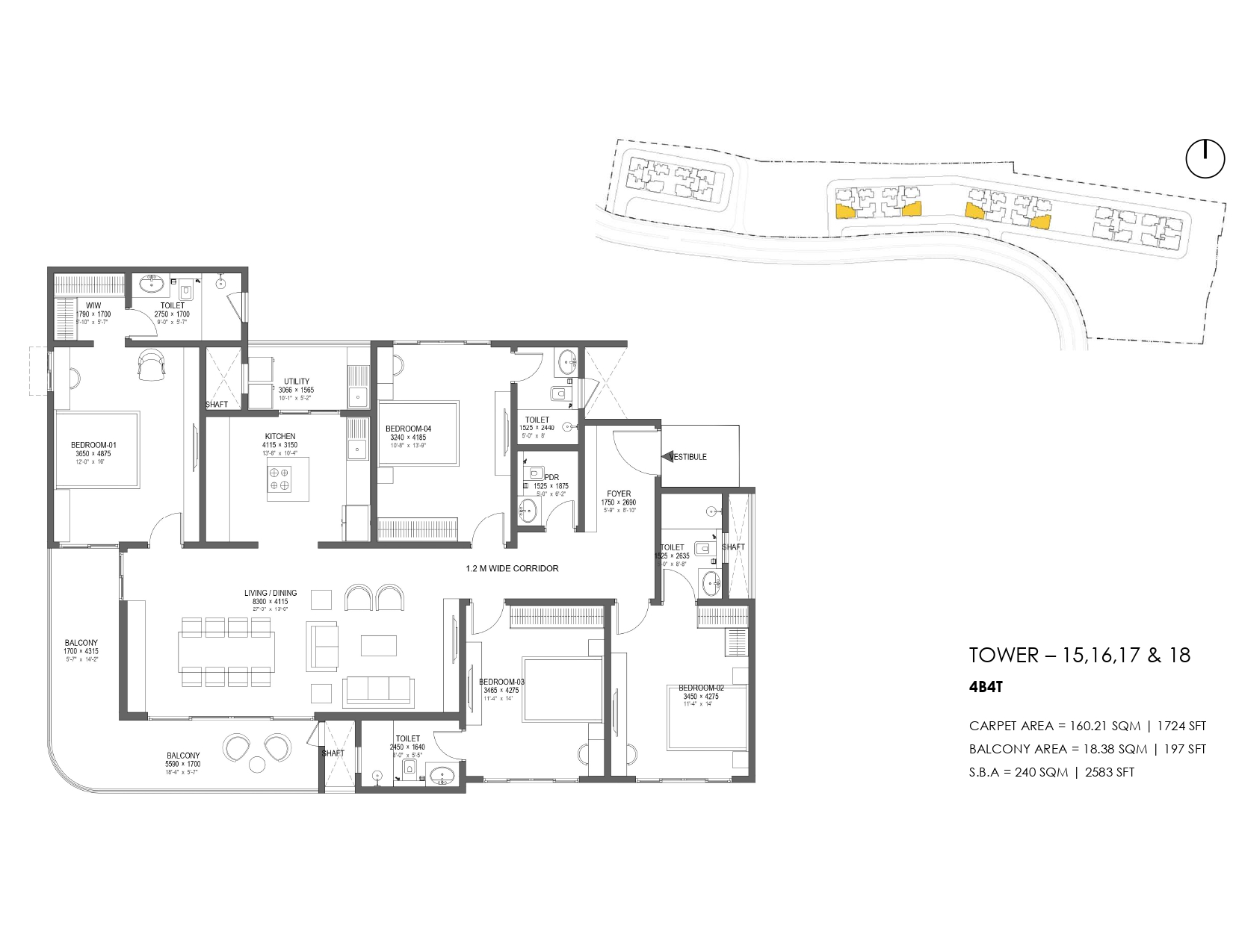 4BHK floor plan Nambiar District 25